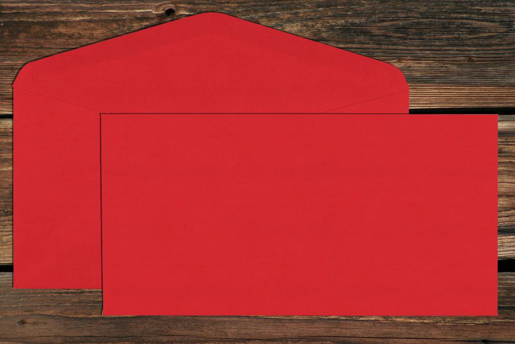 Briefhüllen DL 110x220 mm Nassklebend Korallenrot 120 g/qm